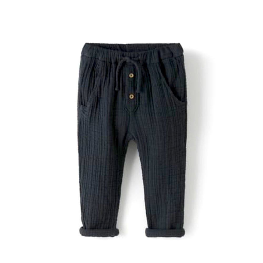 Zara Textured Pants with Buttons